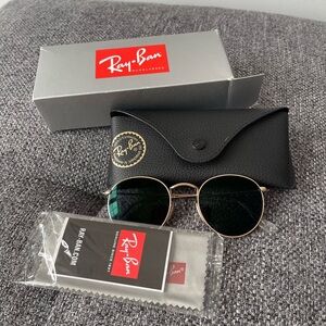 Ray-Ban gold frame grey lenses sunglasses